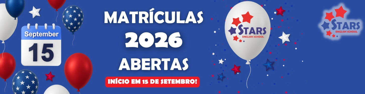 Matriculas 2026 abertas na Stars English School